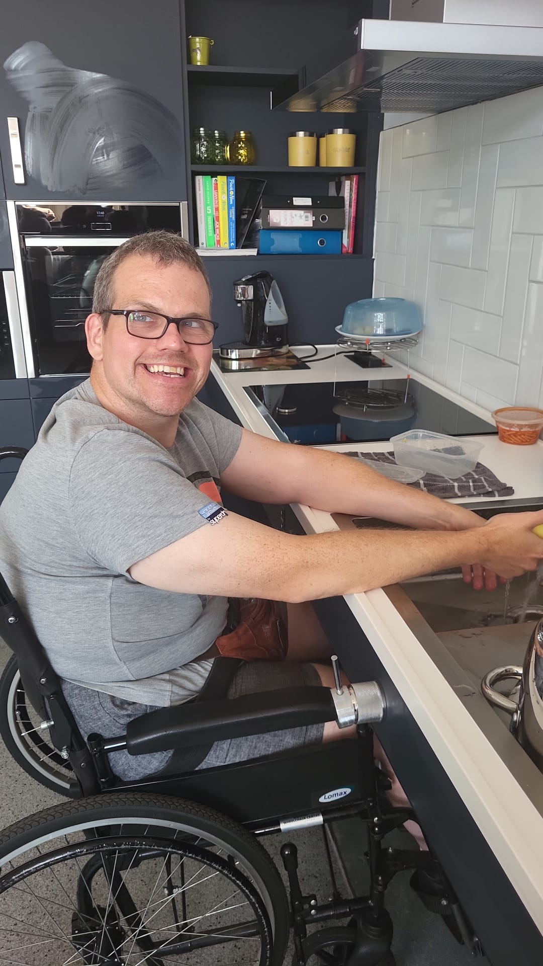 Person preparing food in the kitchen