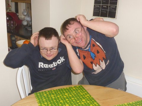 Two people enjoying themselves